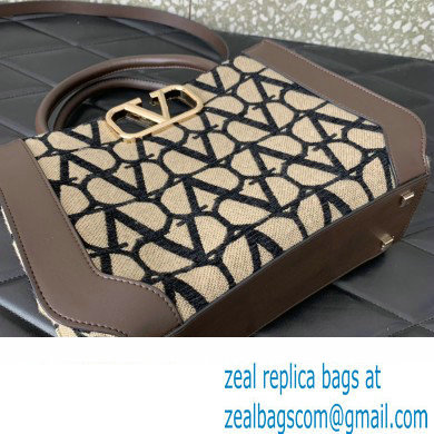 Valentino Small Vlogo Signature Toile Iconographe Handbag 0360 Coffee 2023 - Click Image to Close
