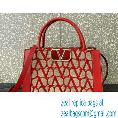 Valentino Small Vlogo Signature Toile Iconographe Handbag 0360 Red 2023