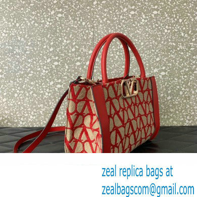 Valentino Small Vlogo Signature Toile Iconographe Handbag 0360 Red 2023