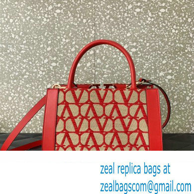 Valentino Small Vlogo Signature Toile Iconographe Handbag 0360 Red 2023 - Click Image to Close