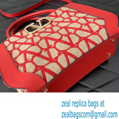 Valentino Small Vlogo Signature Toile Iconographe Handbag 0360 Red 2023 - Click Image to Close