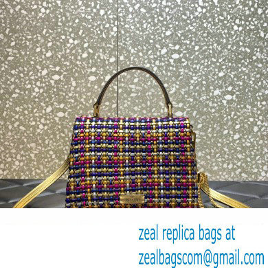 Valentino Small Vsling Handbag In Woven Metallic Nappa Gold/Multicolor 2023 - Click Image to Close