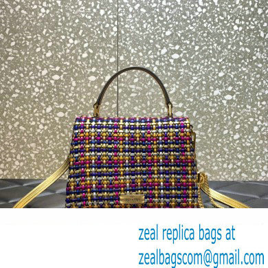 Valentino Small Vsling Handbag In Woven Metallic Nappa Gold/Multicolor 2023