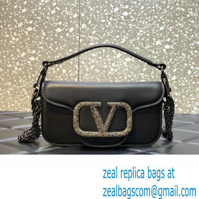 Valentino VLogo Signature Loco Small Shoulder Bag With Jewel Logo black - Click Image to Close