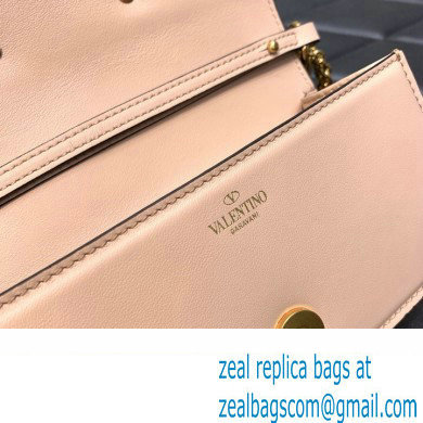 Valentino VLogo Signature Loco Small Shoulder Bag With Jewel Logo nude pink