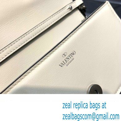 Valentino VLogo Signature Loco Small Shoulder Bag With Jewel Logo white - Click Image to Close