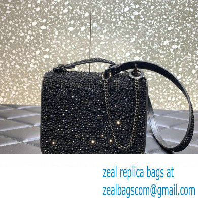 Valentino VSLING Shoulder Small Bag Black WITH SPARKLING EMBROIDERY 2023