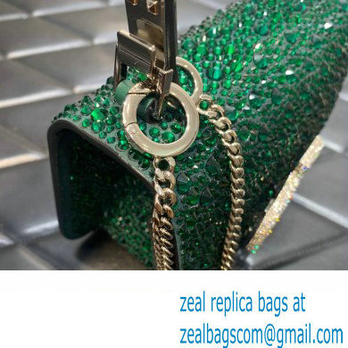 Valentino VSLING Shoulder Small Bag Green WITH SPARKLING EMBROIDERY 2023 - Click Image to Close