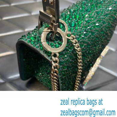 Valentino VSLING Shoulder Small Bag Green WITH SPARKLING EMBROIDERY 2023