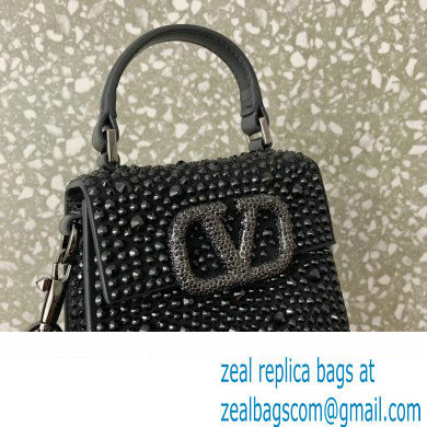 Valentino VSLING micro handbag Black WITH SPARKLING EMBROIDERY 2023