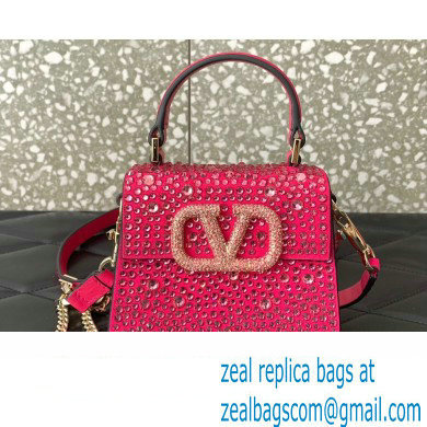 Valentino VSLING micro handbag Fuchsia WITH SPARKLING EMBROIDERY 2023 - Click Image to Close