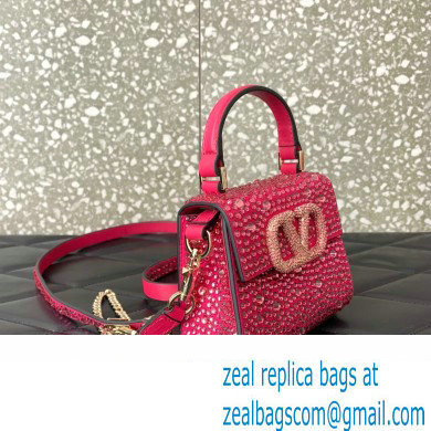Valentino VSLING micro handbag Fuchsia WITH SPARKLING EMBROIDERY 2023 - Click Image to Close
