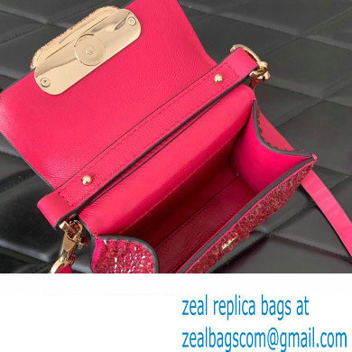 Valentino VSLING micro handbag Fuchsia WITH SPARKLING EMBROIDERY 2023 - Click Image to Close