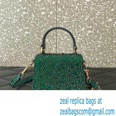 Valentino VSLING micro handbag Green WITH SPARKLING EMBROIDERY 2023