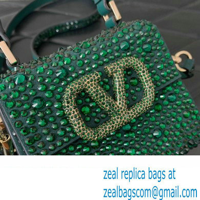 Valentino VSLING micro handbag Green WITH SPARKLING EMBROIDERY 2023 - Click Image to Close