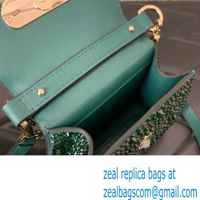 Valentino VSLING micro handbag Green WITH SPARKLING EMBROIDERY 2023 - Click Image to Close