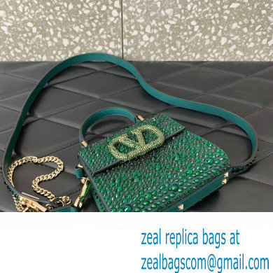 Valentino VSLING micro handbag Green WITH SPARKLING EMBROIDERY 2023 - Click Image to Close