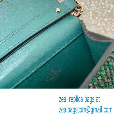 Valentino VSLING micro handbag Green WITH SPARKLING EMBROIDERY 2023 - Click Image to Close