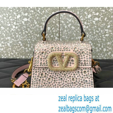 Valentino VSLING micro handbag Light Pink WITH SPARKLING EMBROIDERY 2023 - Click Image to Close