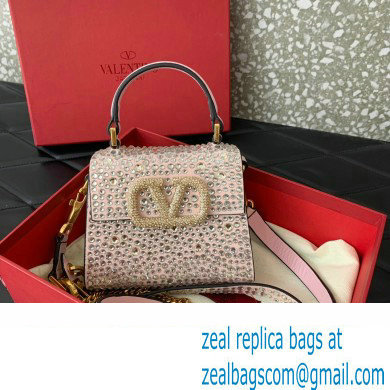 Valentino VSLING micro handbag Light Pink WITH SPARKLING EMBROIDERY 2023