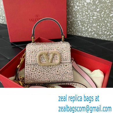 Valentino VSLING micro handbag Light Pink WITH SPARKLING EMBROIDERY 2023 - Click Image to Close