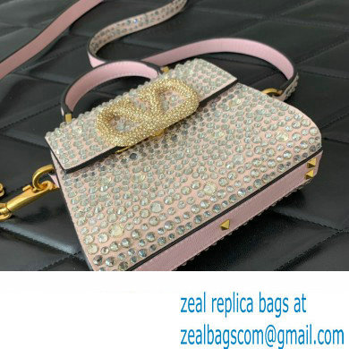 Valentino VSLING micro handbag Light Pink WITH SPARKLING EMBROIDERY 2023 - Click Image to Close