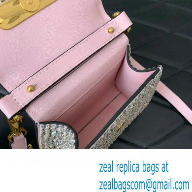 Valentino VSLING micro handbag Light Pink WITH SPARKLING EMBROIDERY 2023 - Click Image to Close