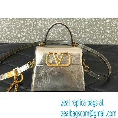 Valentino VSLING micro handbag in Calfskin Metallic Gold 2023 - Click Image to Close