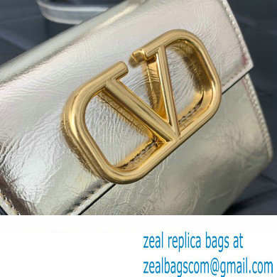 Valentino VSLING micro handbag in Calfskin Metallic Gold 2023