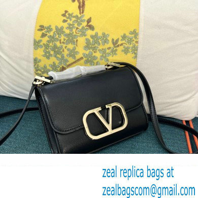 Valentino Vlogo Leather Shoulder Bag 2051 Black 2023