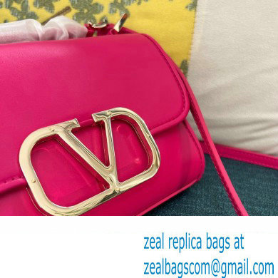 Valentino Vlogo Leather Shoulder Bag 2051 Fuchsia 2023 - Click Image to Close