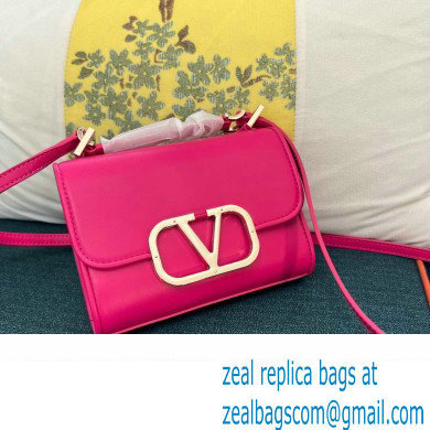 Valentino Vlogo Leather Shoulder Bag 2051 Fuchsia 2023 - Click Image to Close