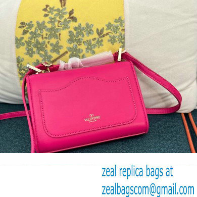 Valentino Vlogo Leather Shoulder Bag 2051 Fuchsia 2023 - Click Image to Close