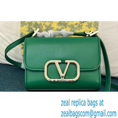 Valentino Vlogo Leather Shoulder Bag 2051 Green 2023