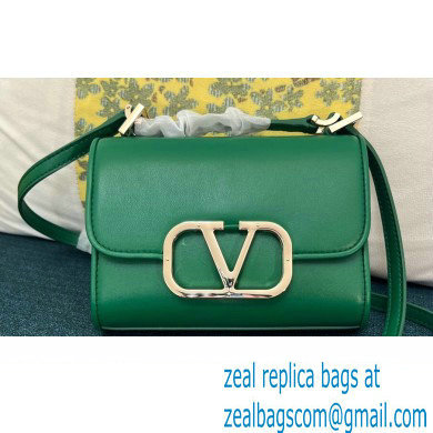 Valentino Vlogo Leather Shoulder Bag 2051 Green 2023 - Click Image to Close