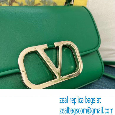 Valentino Vlogo Leather Shoulder Bag 2051 Green 2023