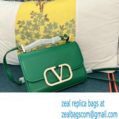 Valentino Vlogo Leather Shoulder Bag 2051 Green 2023