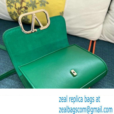 Valentino Vlogo Leather Shoulder Bag 2051 Green 2023 - Click Image to Close