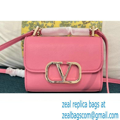 Valentino Vlogo Leather Shoulder Bag 2051 Pink 2023