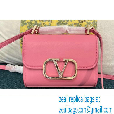 Valentino Vlogo Leather Shoulder Bag 2051 Pink 2023 - Click Image to Close