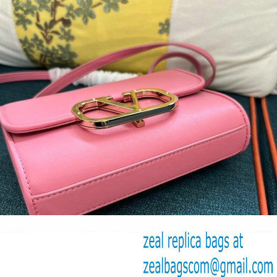 Valentino Vlogo Leather Shoulder Bag 2051 Pink 2023 - Click Image to Close