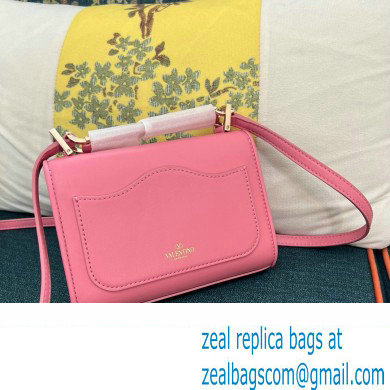 Valentino Vlogo Leather Shoulder Bag 2051 Pink 2023 - Click Image to Close