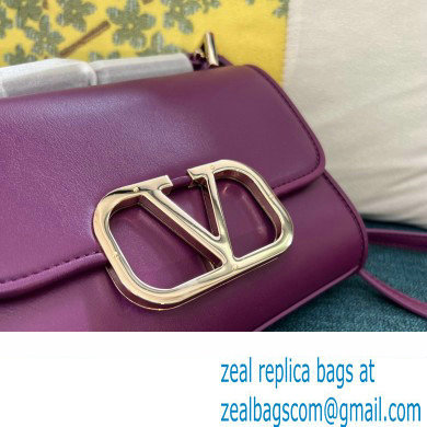 Valentino Vlogo Leather Shoulder Bag 2051 Purple 2023 - Click Image to Close