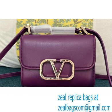 Valentino Vlogo Leather Shoulder Bag 2051 Purple 2023 - Click Image to Close