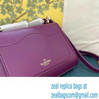 Valentino Vlogo Leather Shoulder Bag 2051 Purple 2023 - Click Image to Close