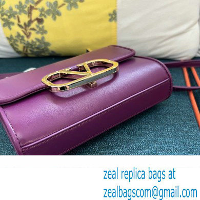 Valentino Vlogo Leather Shoulder Bag 2051 Purple 2023 - Click Image to Close
