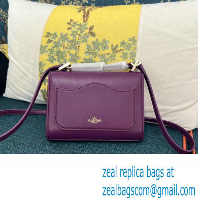 Valentino Vlogo Leather Shoulder Bag 2051 Purple 2023 - Click Image to Close