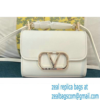 Valentino Vlogo Leather Shoulder Bag 2051 White 2023 - Click Image to Close