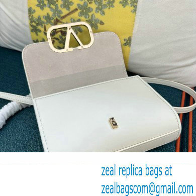 Valentino Vlogo Leather Shoulder Bag 2051 White 2023 - Click Image to Close