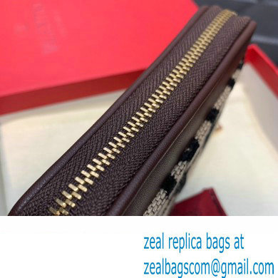 Valentino Zipper Wallet in Toile Iconographe Black 2023